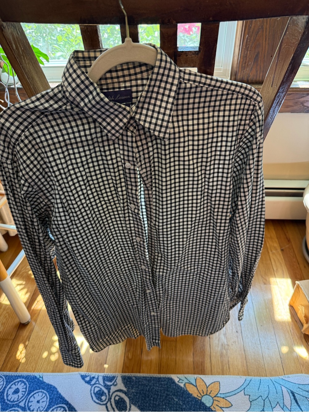 Ralph Lauren purple label Black and White Checked Cotton Dress Shirt